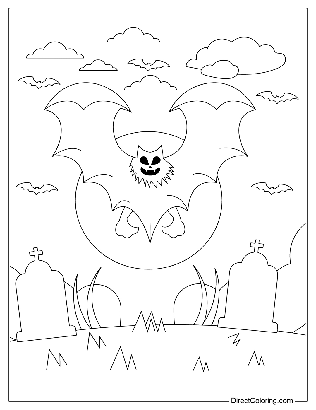 Spooky Bat Coloring Page